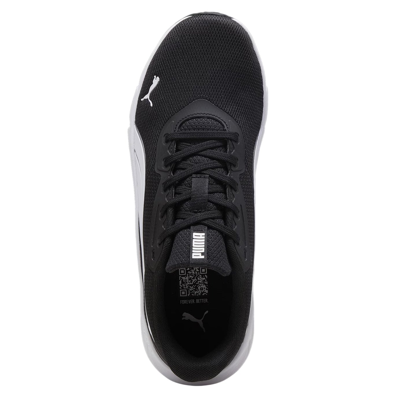 Black-White - Side - Puma Mens FlexFocus Lite Modern Lightweight Running Trainers