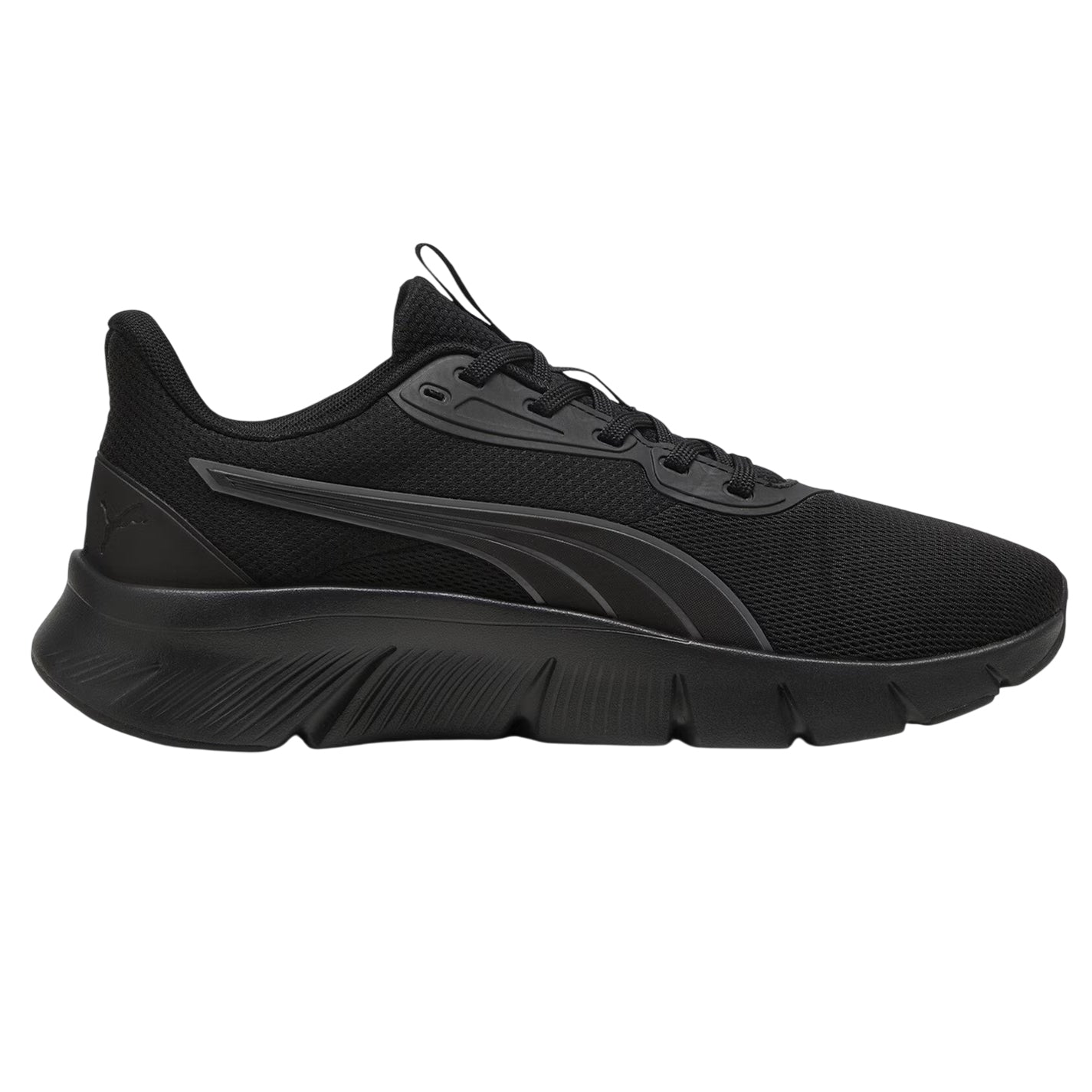 Triple Black - Front - Puma Mens FlexFocus Lite Modern Lightweight Running Trainers