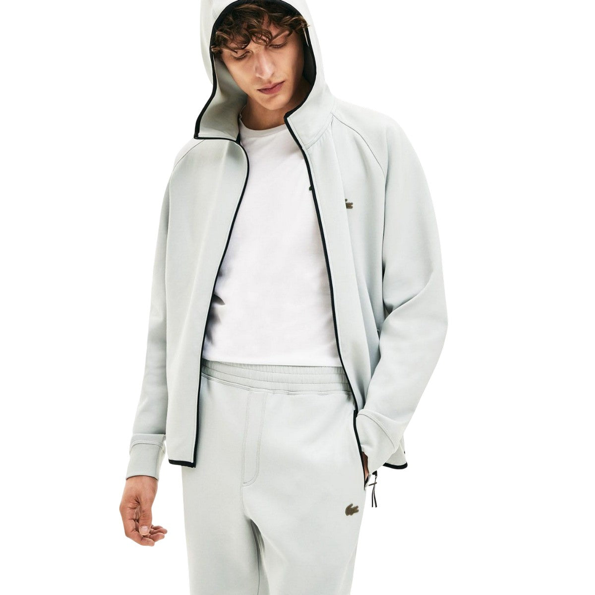 Grey - Side - Lacoste Mens Motion Quick Dry Jogging Bottoms