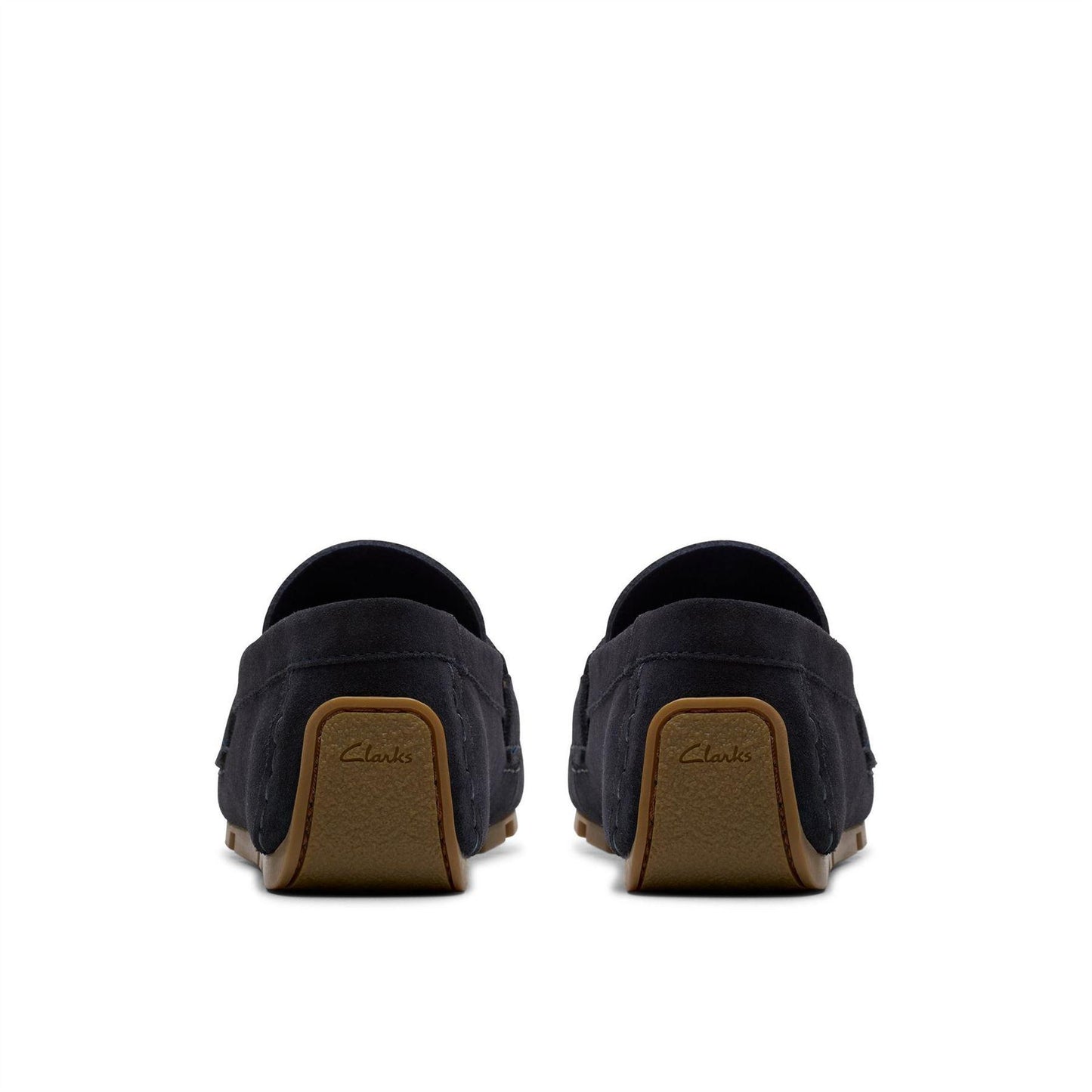 Navy - Pack Shot - Clarks Mens Corsley Bar Suede Penny Loafers