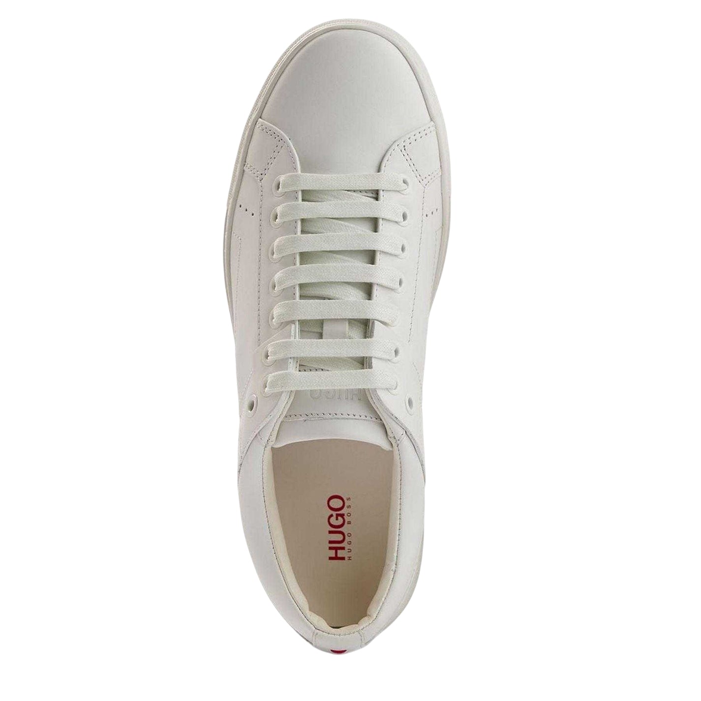 White - Side - Hugo Mens Futurism Leather Trainers