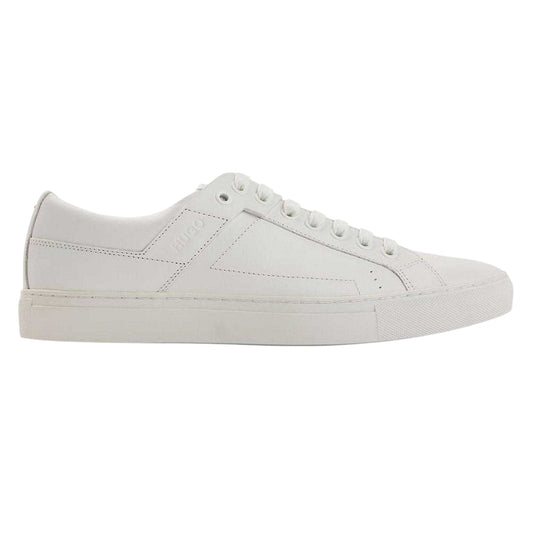 White - Front - Hugo Mens Futurism Leather Trainers