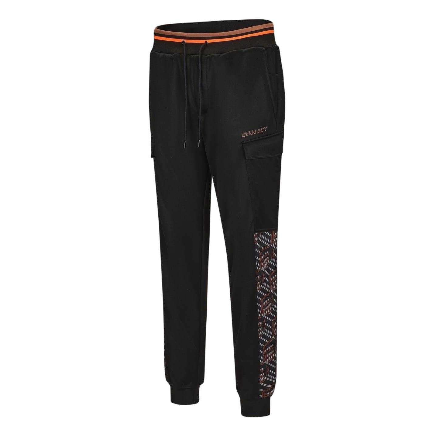 Black - Side - Everlast Mens Geometric Pattern Slim Joggers