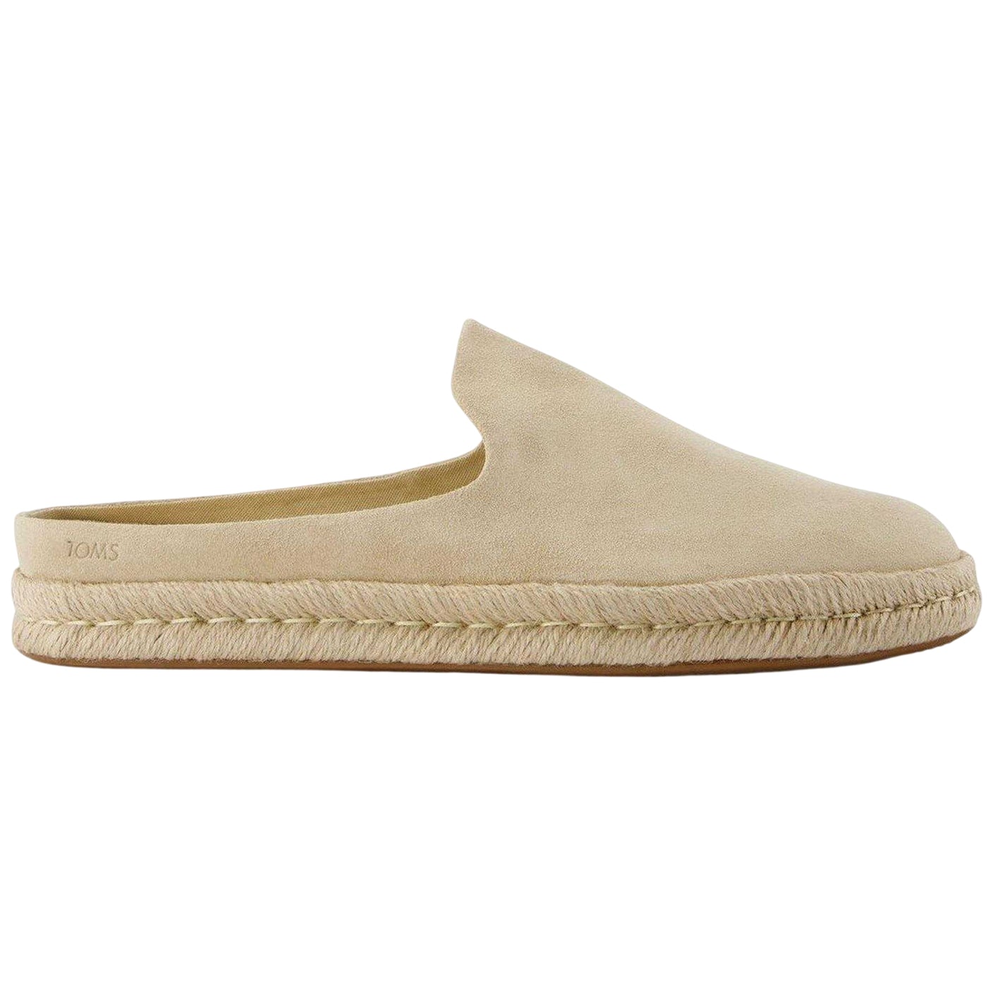 Beige - Front - Toms Mens Santiago Espadrille Suede Mules
