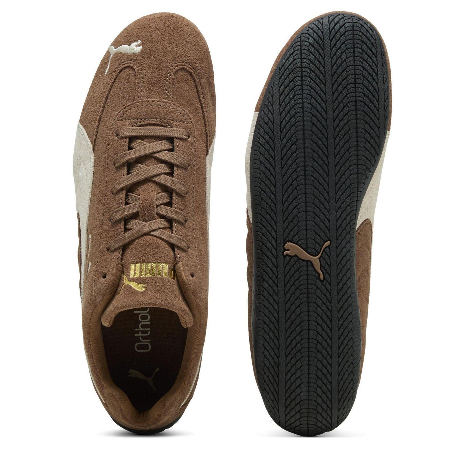 Coffee Brown-Light Beige - Lifestyle - Puma Mens Speedcat Cow Leather Trainers