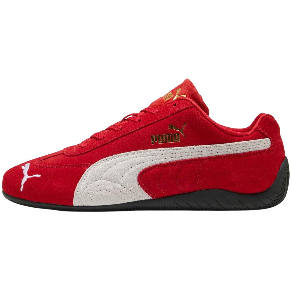 Red-White - Side - Puma Mens Speedcat Cow Leather Trainers