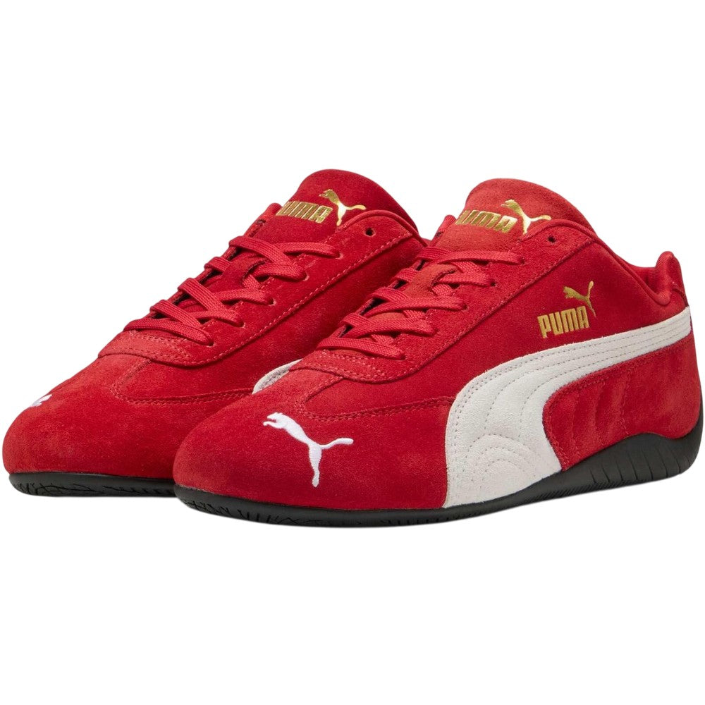 Red-White - Lifestyle - Puma Mens Speedcat Cow Leather Trainers