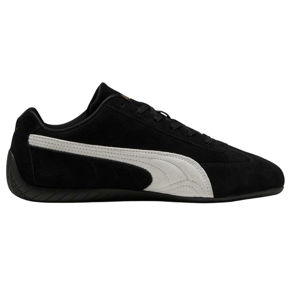 Black-White - Front - Puma Mens Speedcat Cow Leather Trainers