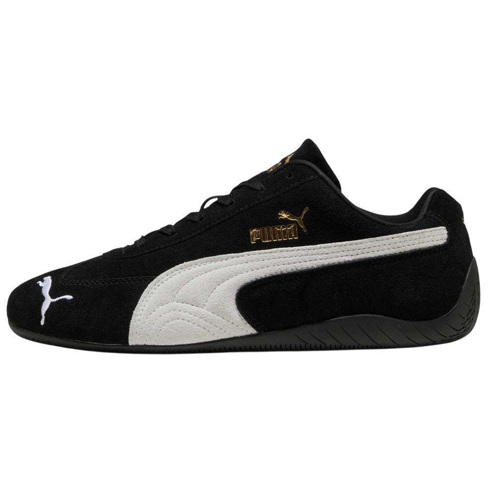 Black-White - Side - Puma Mens Speedcat Cow Leather Trainers