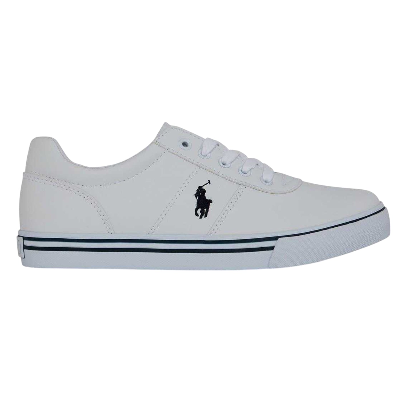 White-Navy - Front - Ralph Lauren Womens-Ladies Hanford III Leather Shoes