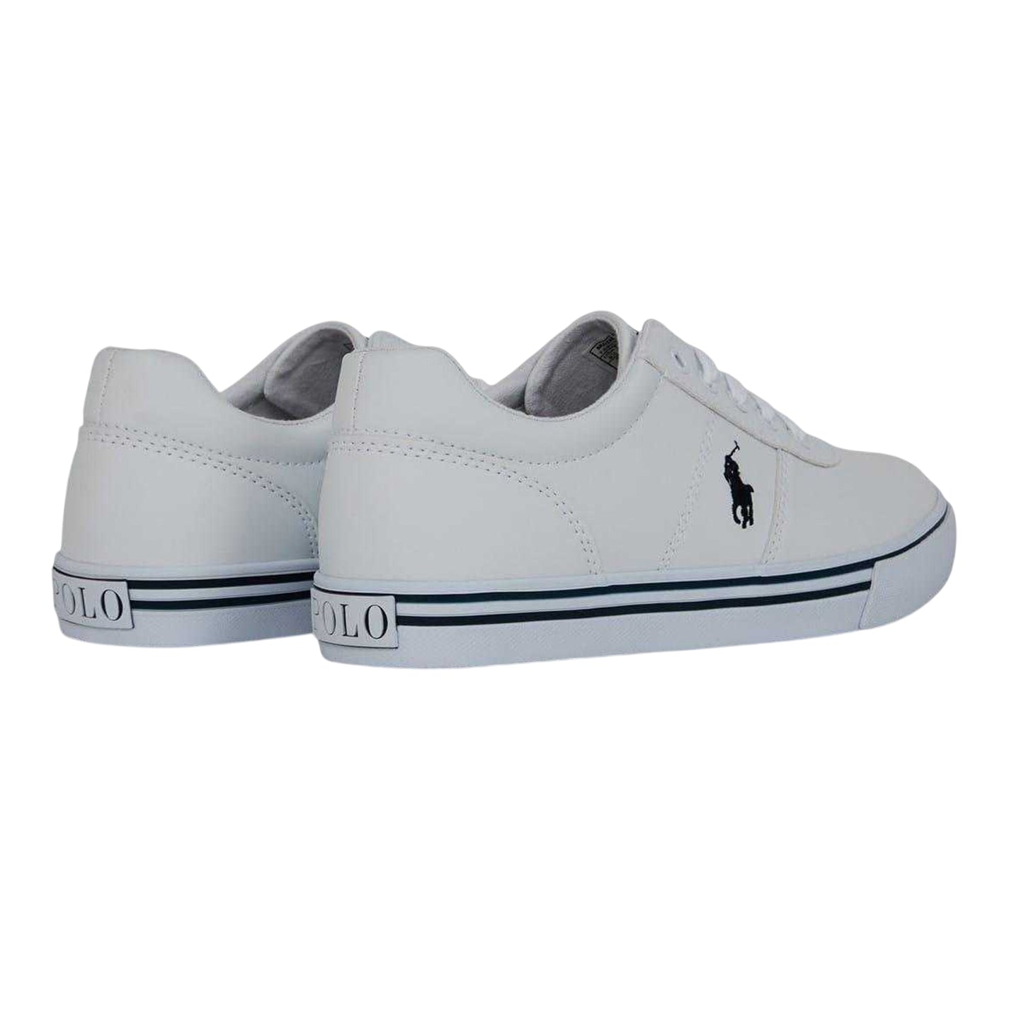 White-Navy - Back - Ralph Lauren Womens-Ladies Hanford III Leather Shoes