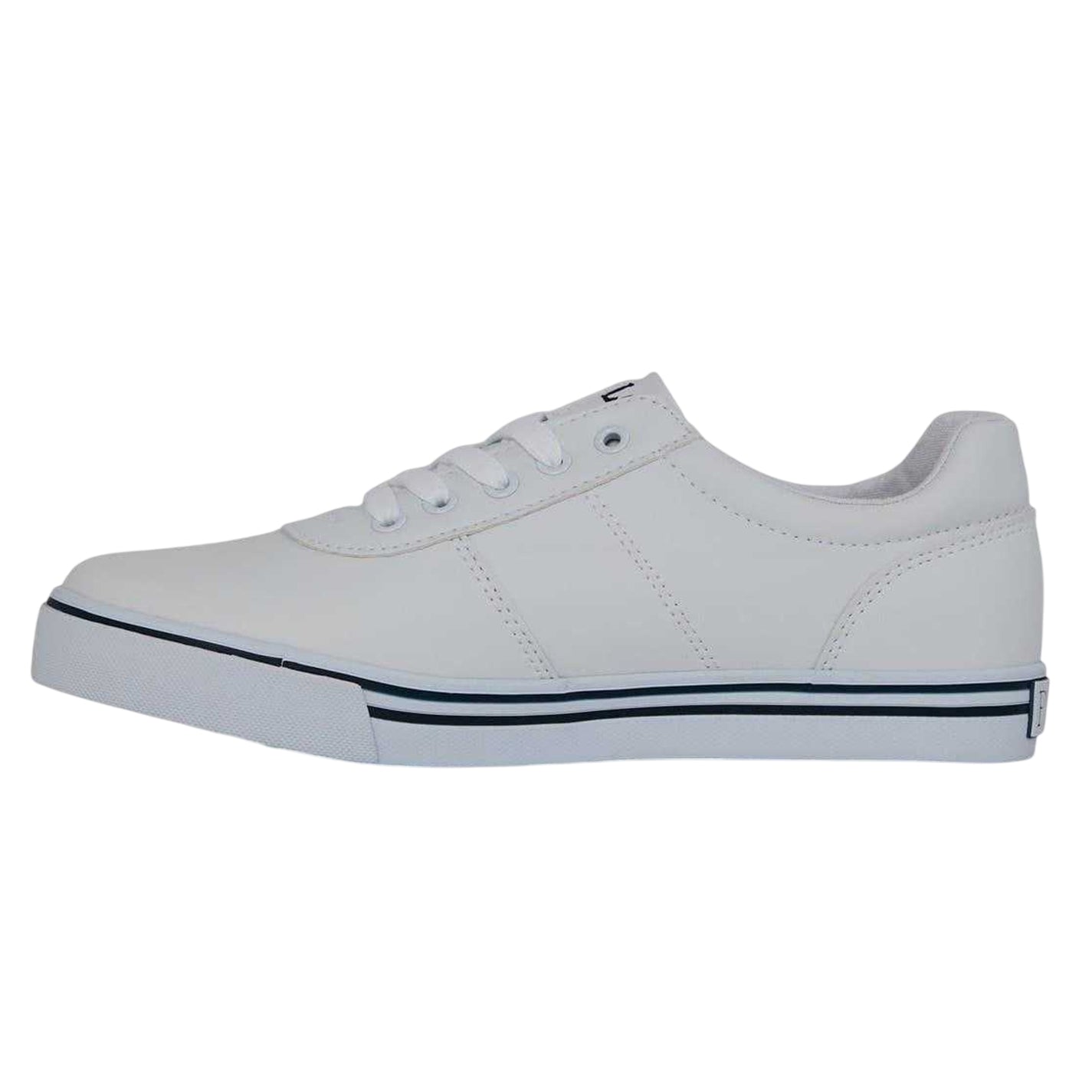 White-Navy - Side - Ralph Lauren Womens-Ladies Hanford III Leather Shoes