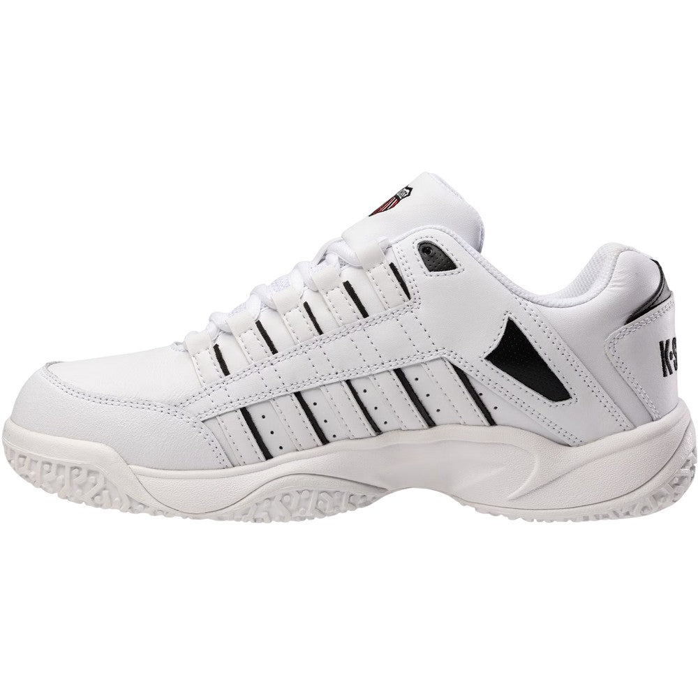 White - Side - K-Swiss Mens Leather Low Tennis Shoes