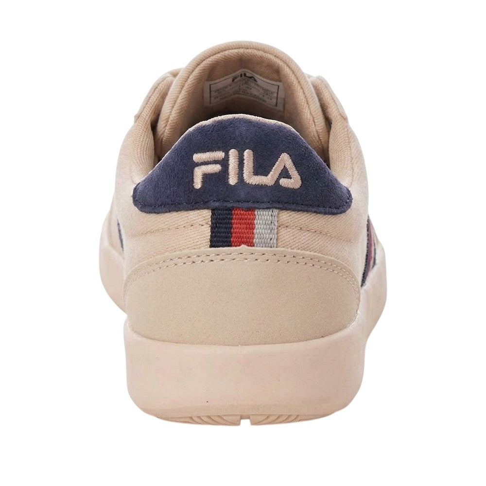 Off White-Beige - Back - Lambretta Mens Canvas Boat Shoes