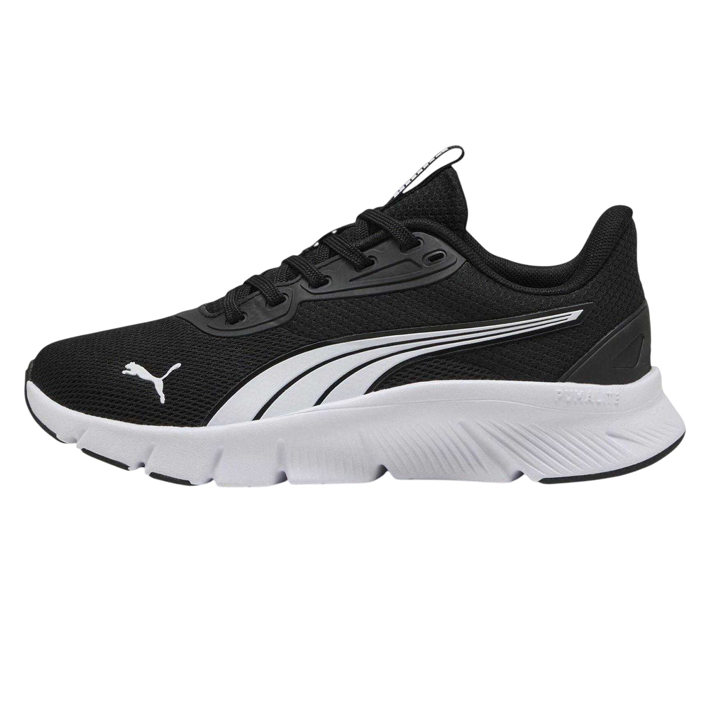 Black-White - Back - Puma Childrens-Kids FlexFocus Lightweight Flat Trainers