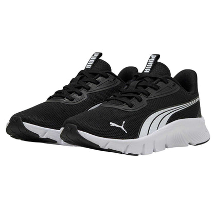 Black-White - Side - Puma Childrens-Kids FlexFocus Lightweight Flat Trainers
