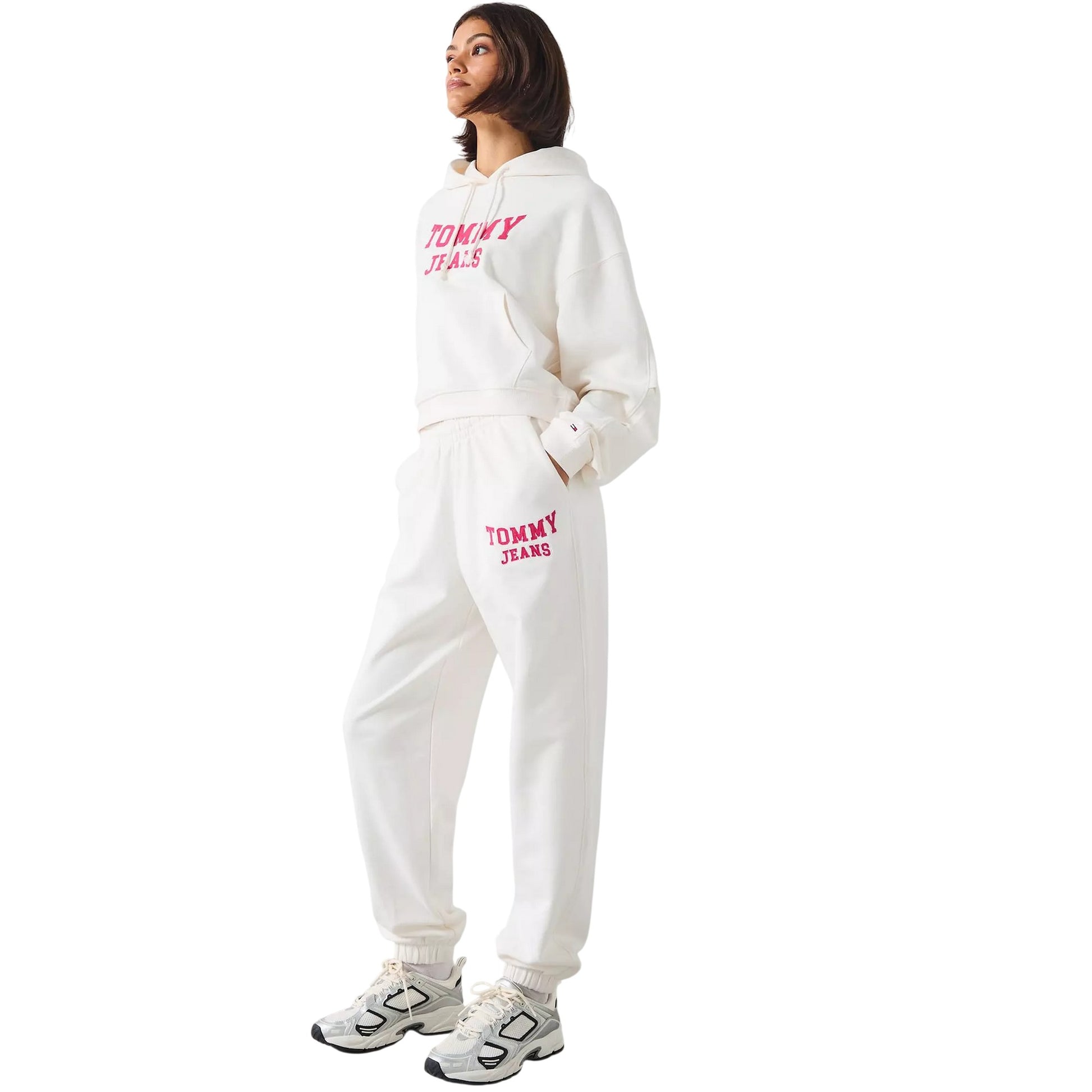 White - Lifestyle - Tommy Jeans Womens-Ladies Varsity Regular Joggers