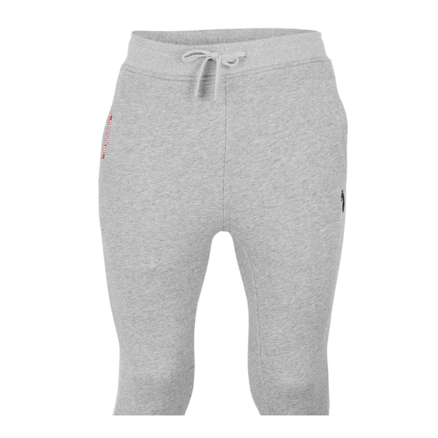Mid Grey Marl - Side - Luke Mens Cotton Blend Slim Joggers