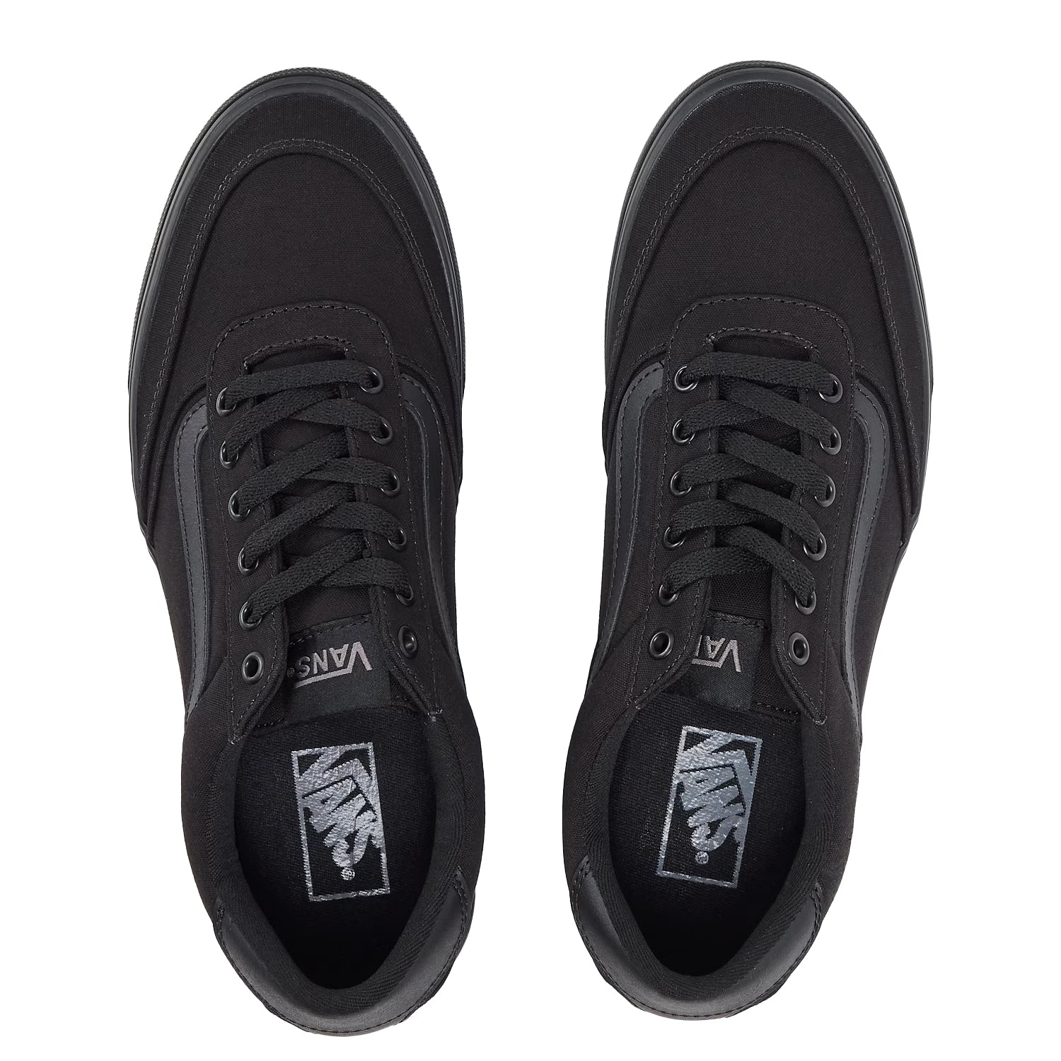 Black - Side - Vans Mens Brooklyn Canvas Trainers
