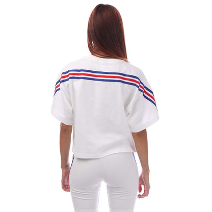 White - Back - Adidas Womens-Ladies Future Icons 3 Stripes T-Shirt