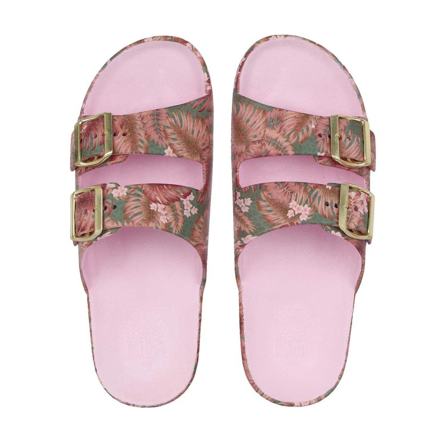 Pink-Green - Lifestyle - Biba Womens-Ladies Biba Double Strap Sliders