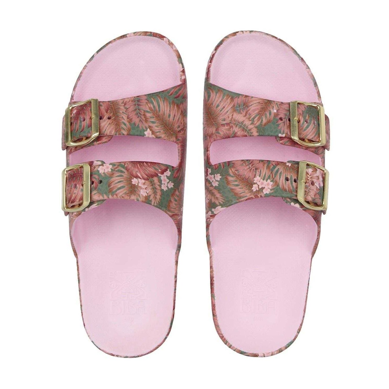 Pink-Green - Lifestyle - Biba Womens-Ladies Biba Double Strap Sliders