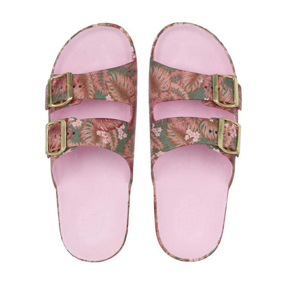 Pink-Green - Lifestyle - Biba Womens-Ladies Biba Double Strap Sliders