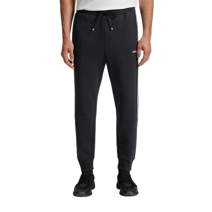 Dark Blue - Side - Boss Mens Hadikonos Side Stripe Tapered Joggers