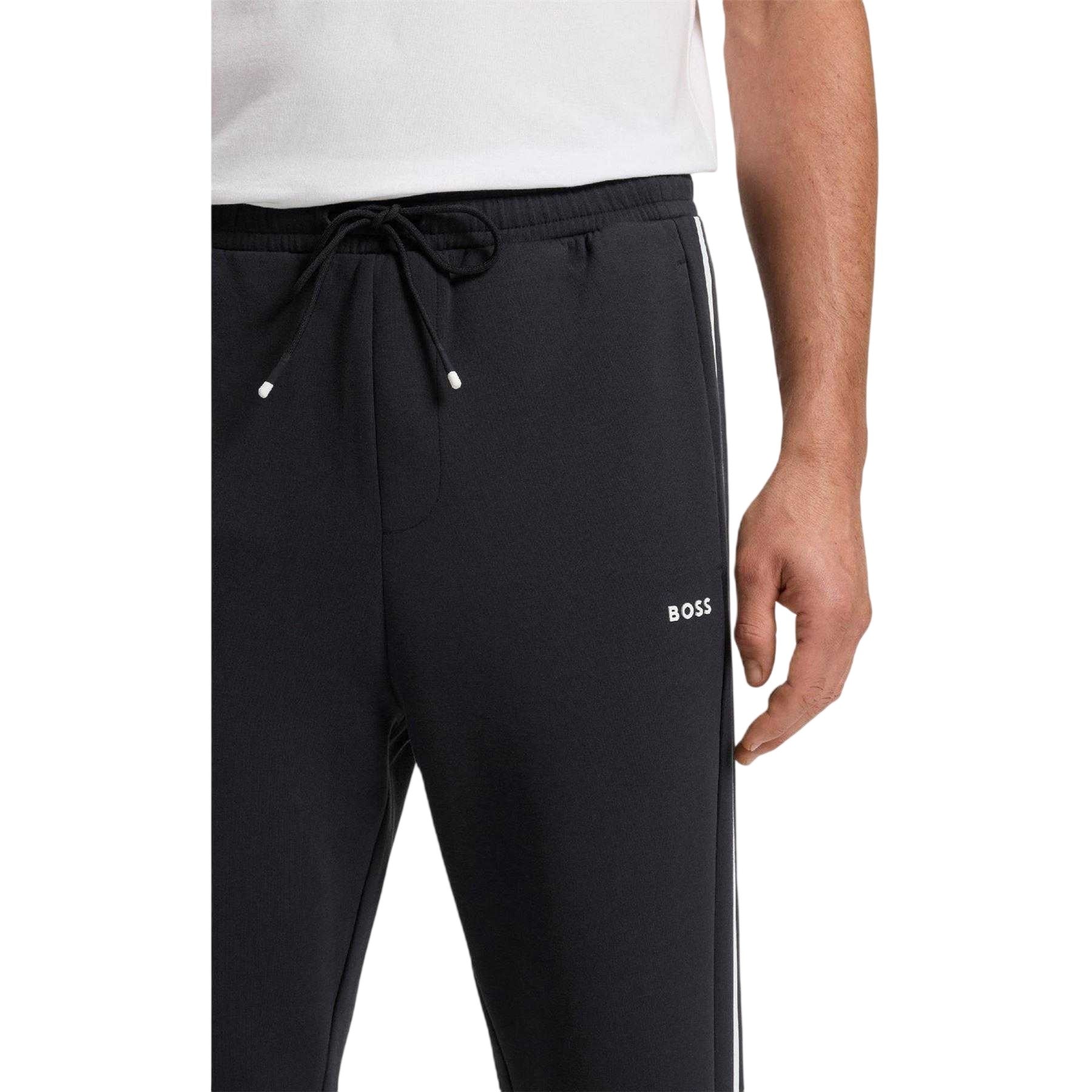 Dark Blue - Lifestyle - Boss Mens Hadikonos Side Stripe Tapered Joggers