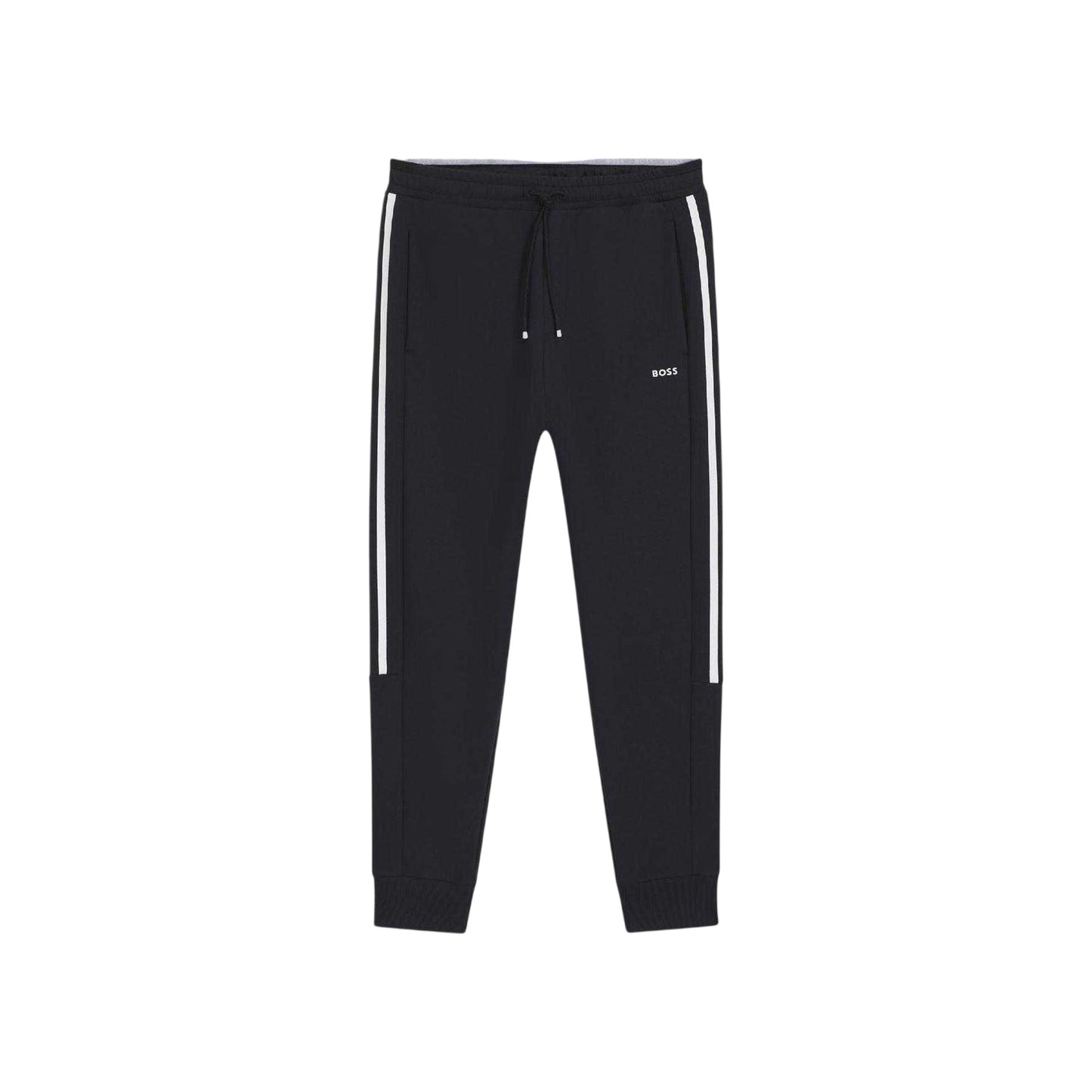 Dark Blue - Front - Boss Mens Hadikonos Side Stripe Tapered Joggers