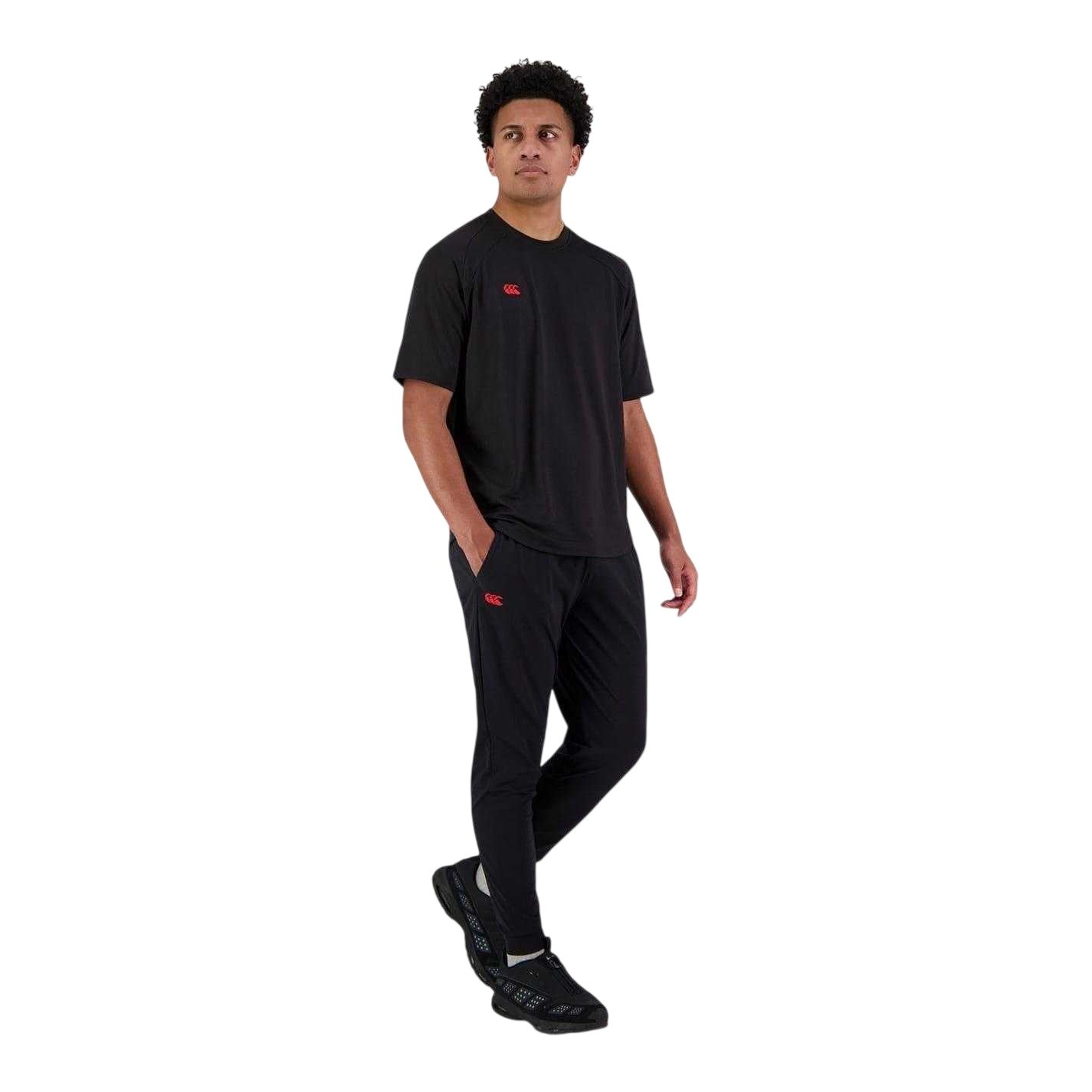 Black - Side - Canterbury Mens Everest Tapered Tracksuit Bottoms