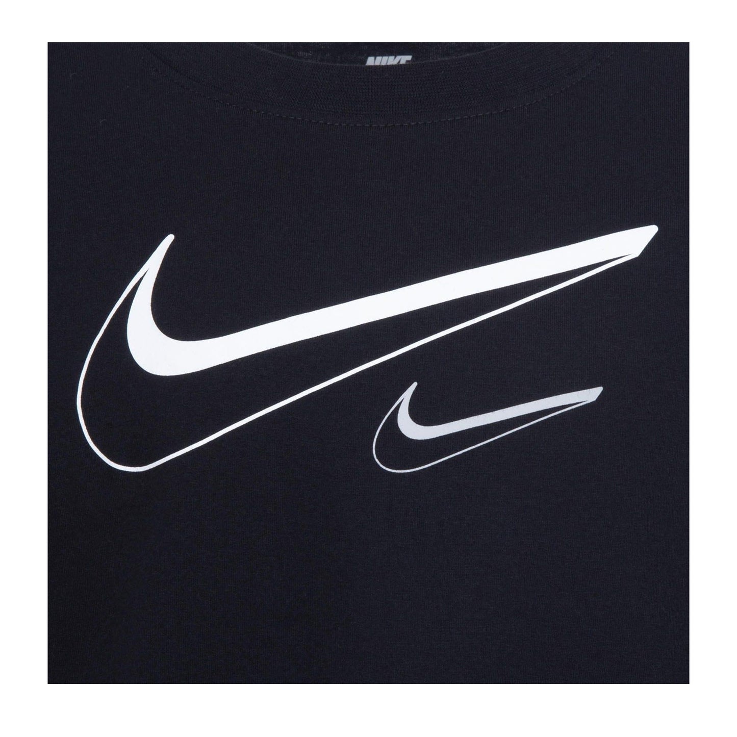 Black - Side - Nike Girls Swoosh Boxy T-Shirt