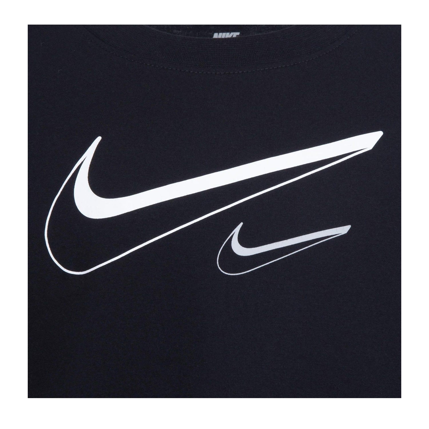 Black - Side - Nike Girls Swoosh Boxy T-Shirt