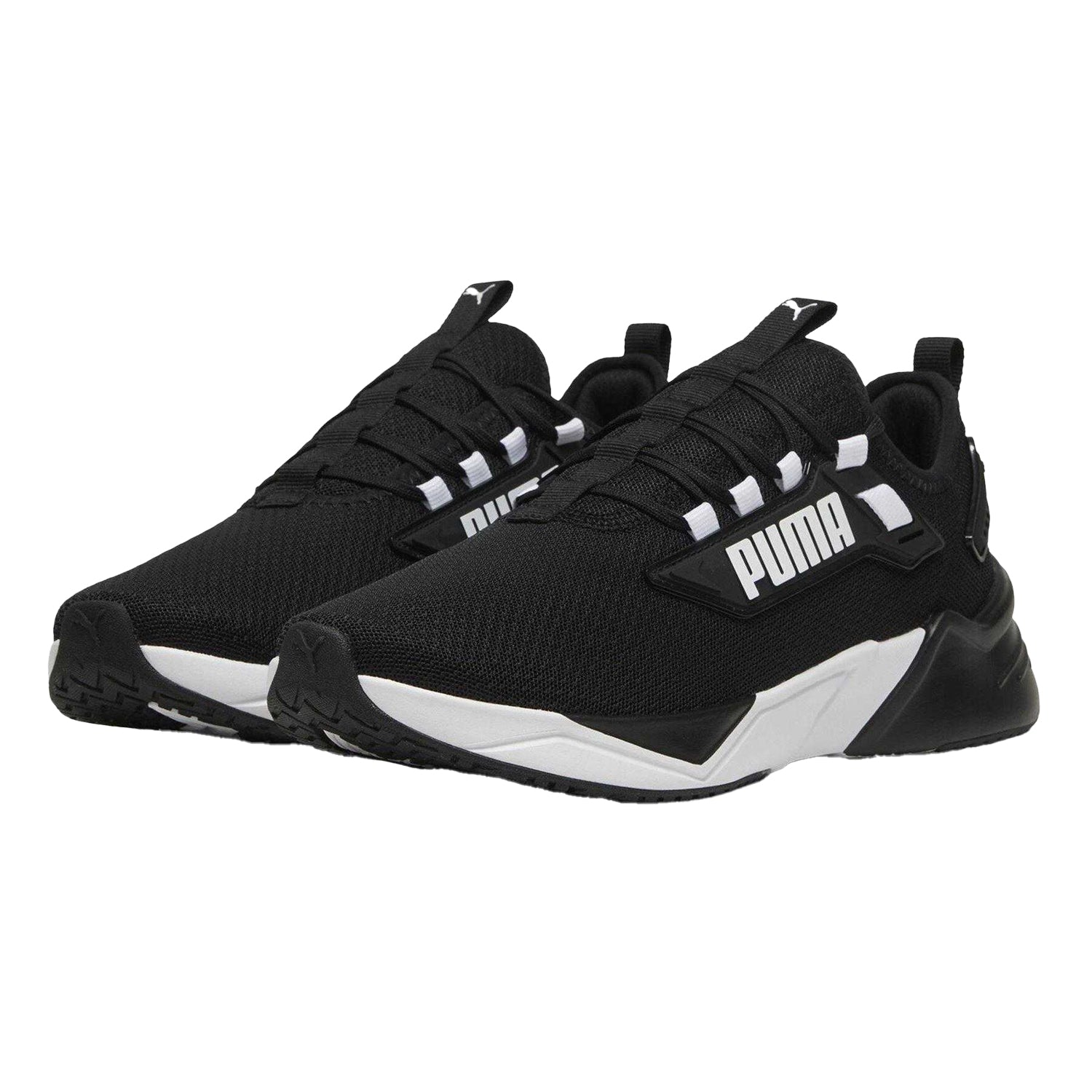 Black-Pure White - Pack Shot - Puma Mens 3 Runners Trainers