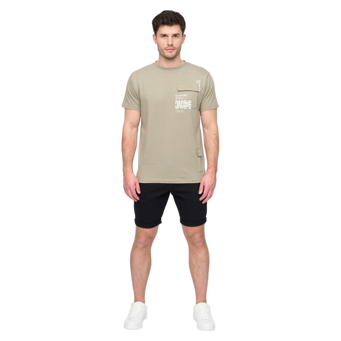 Black - Side - Duck and Cover Mens Moreshore Chino Shorts