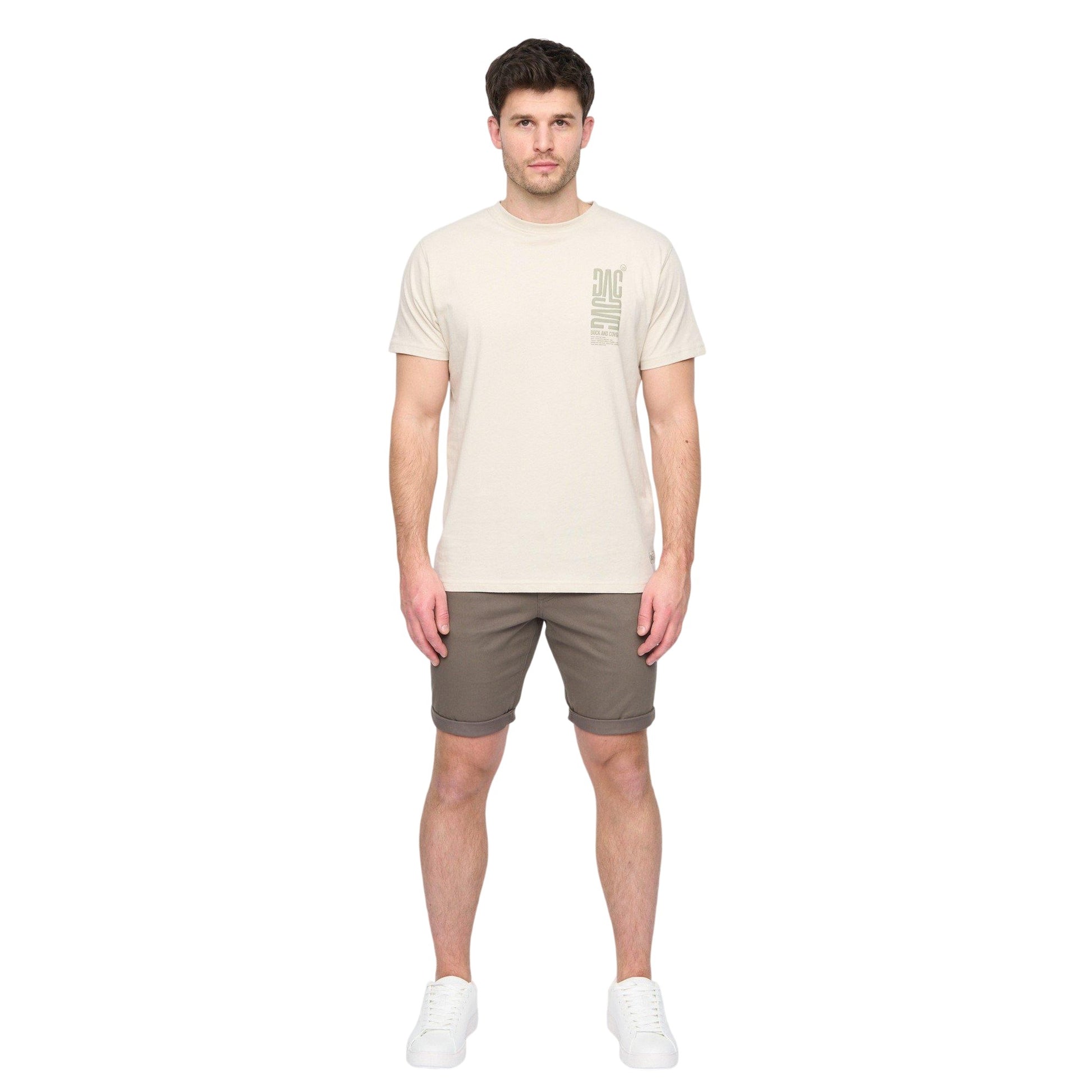 Olive - Side - Duck and Cover Mens Moreshore Chino Shorts