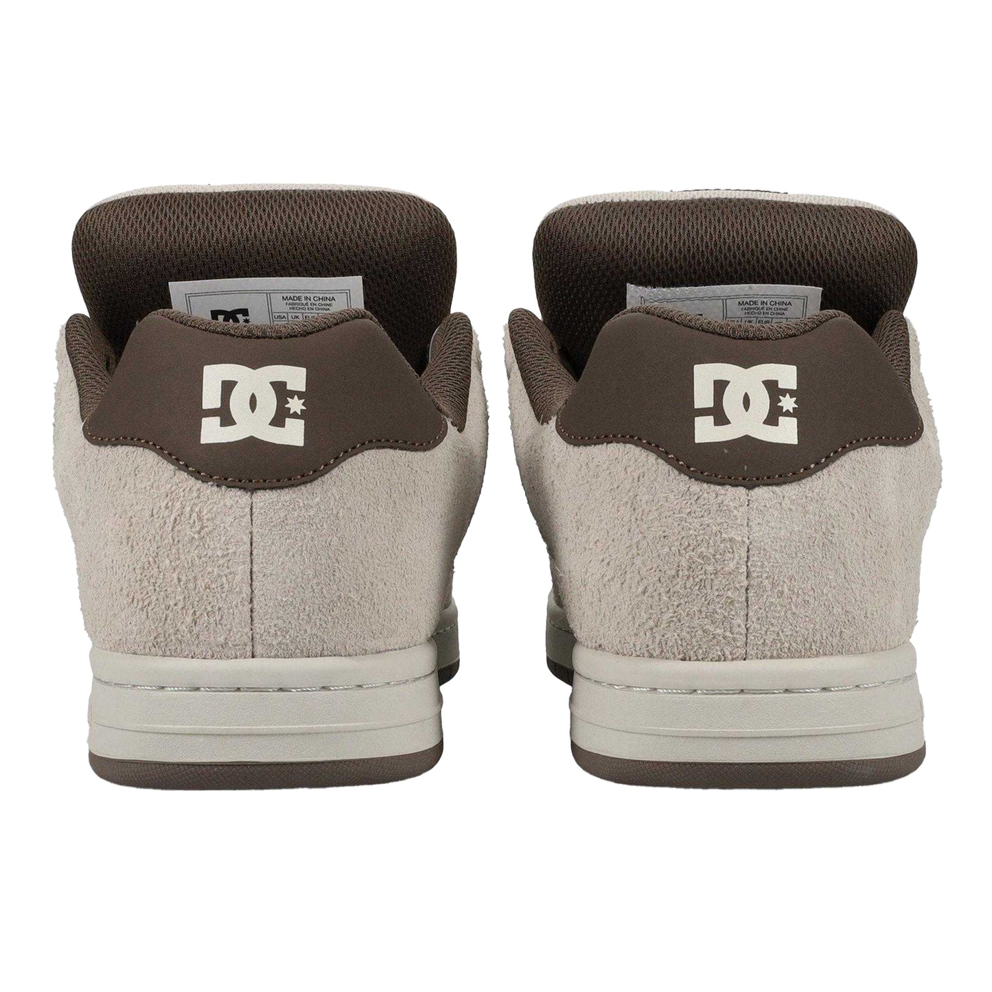 Taupe-White - Back - DC Mens Gaveler Suede Flat Skate Shoes