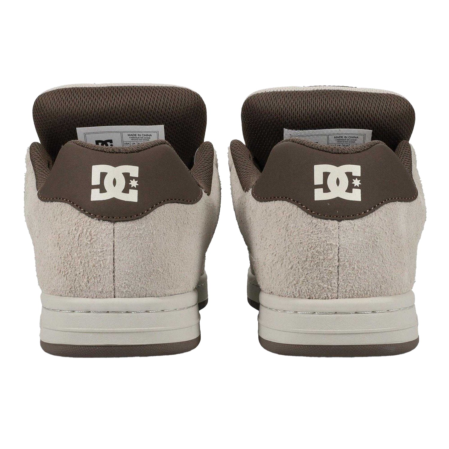 Taupe-White - Back - DC Mens Gaveler Suede Flat Skate Shoes