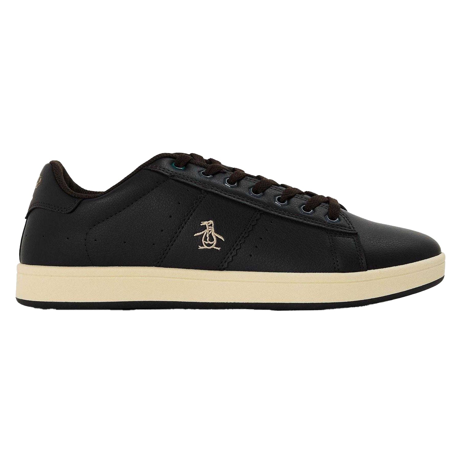 Black - Front - Original Penguin Mens Steadman Court Trainers
