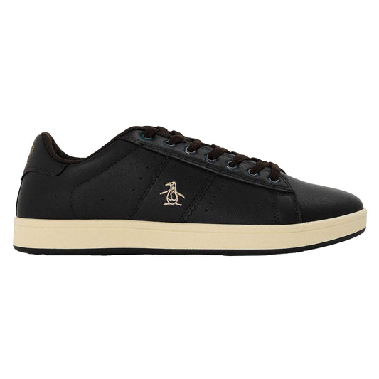 Black - Front - Original Penguin Mens Steadman Court Trainers
