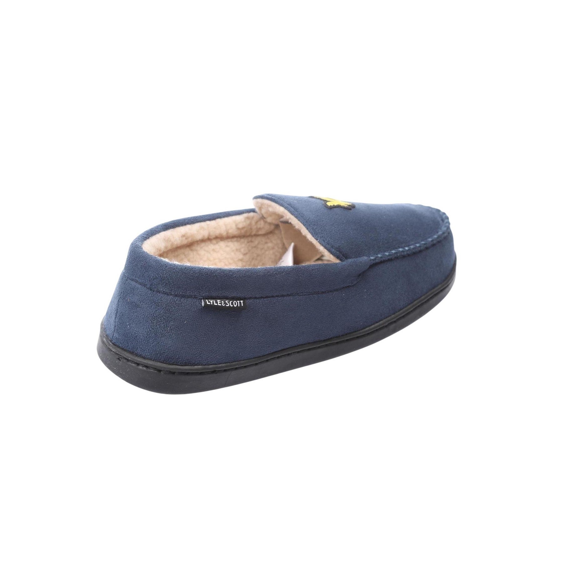 Navy - Lifestyle - Lyle & Scott Mens Aspen Faux Suede Moccasin Slippers