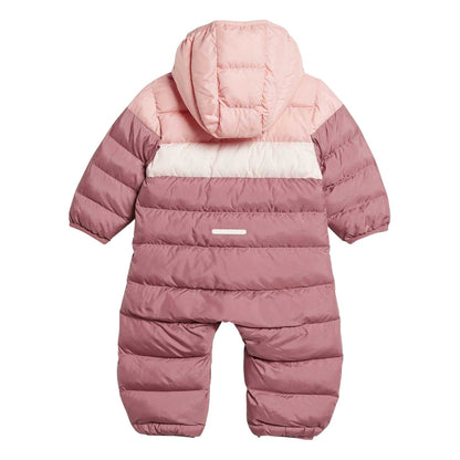 Pink-Crimson - Back - Adidas Childrens-Kids Horizontal Stripe Regular Snowsuit