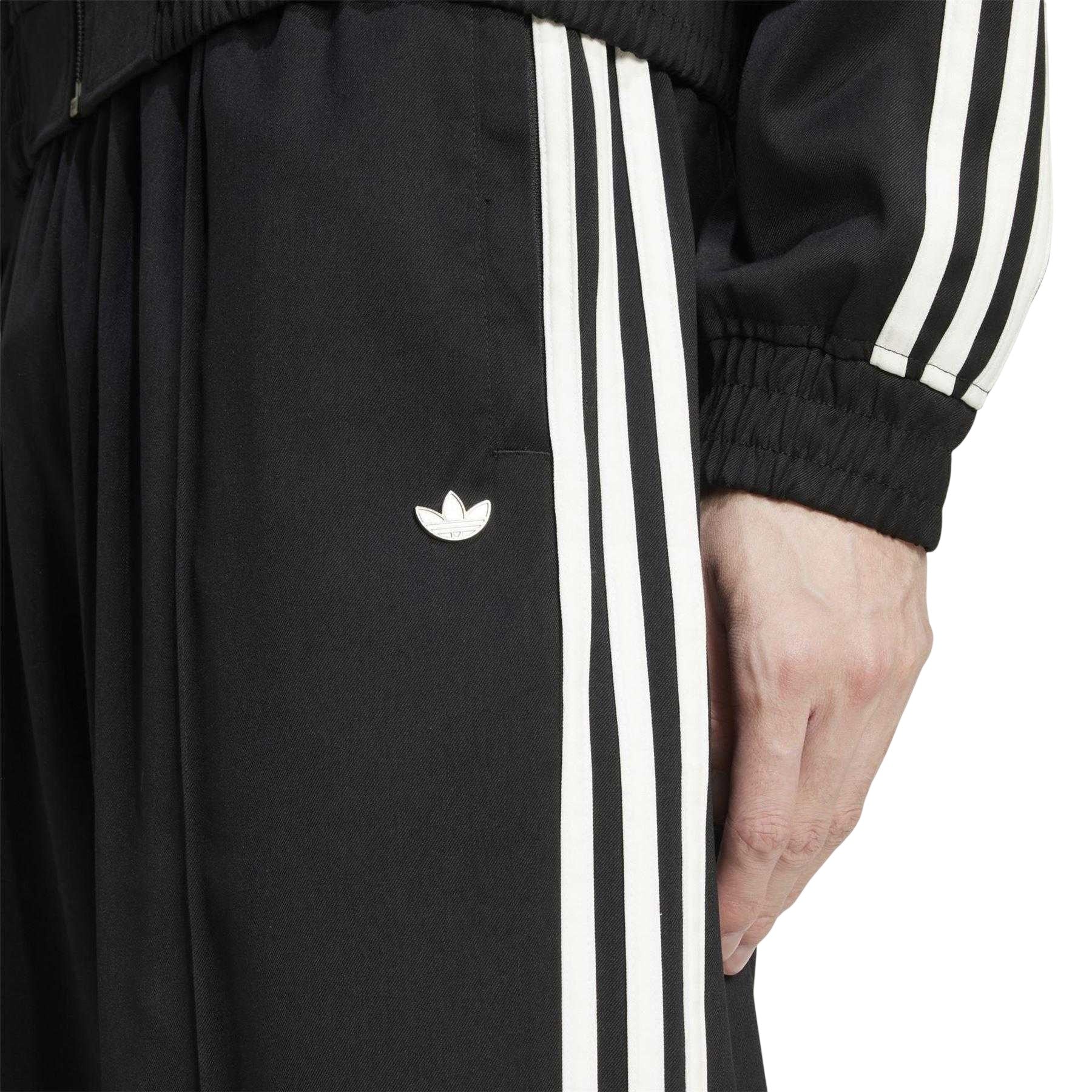 Black - Lifestyle - Adidas Mens Woven Baggy Tracksuit Bottoms