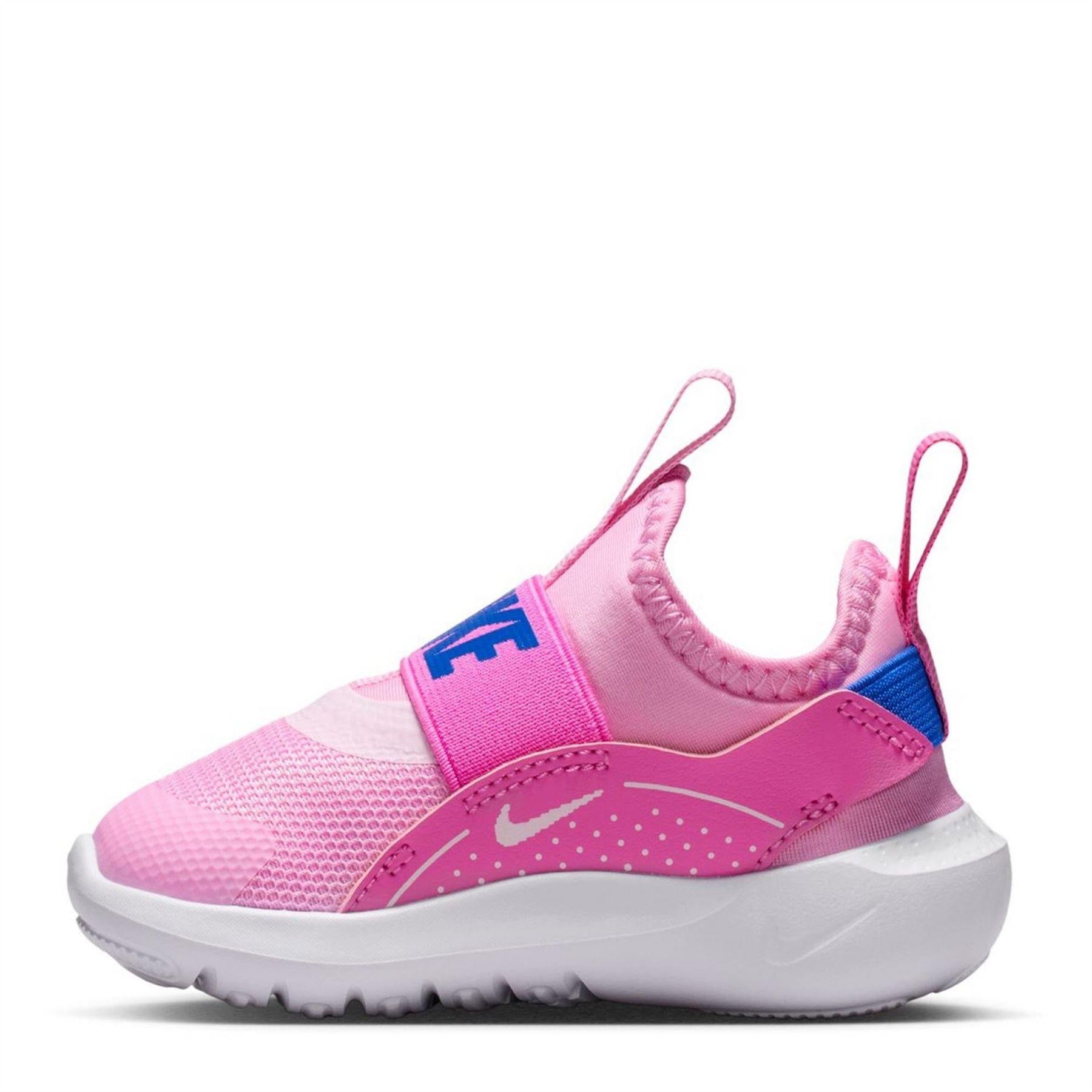 Pink-Blue - Back - Nike Childrens-Kids Flex Runner 4 Flat Trainers