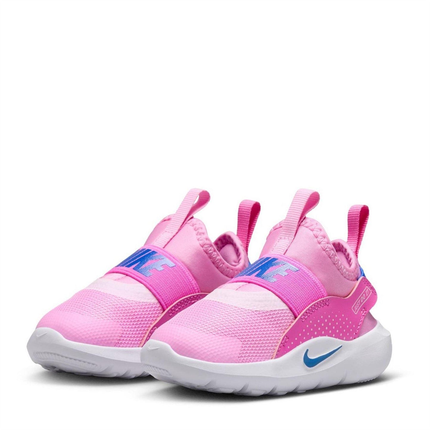 Pink-Blue - Side - Nike Childrens-Kids Flex Runner 4 Flat Trainers