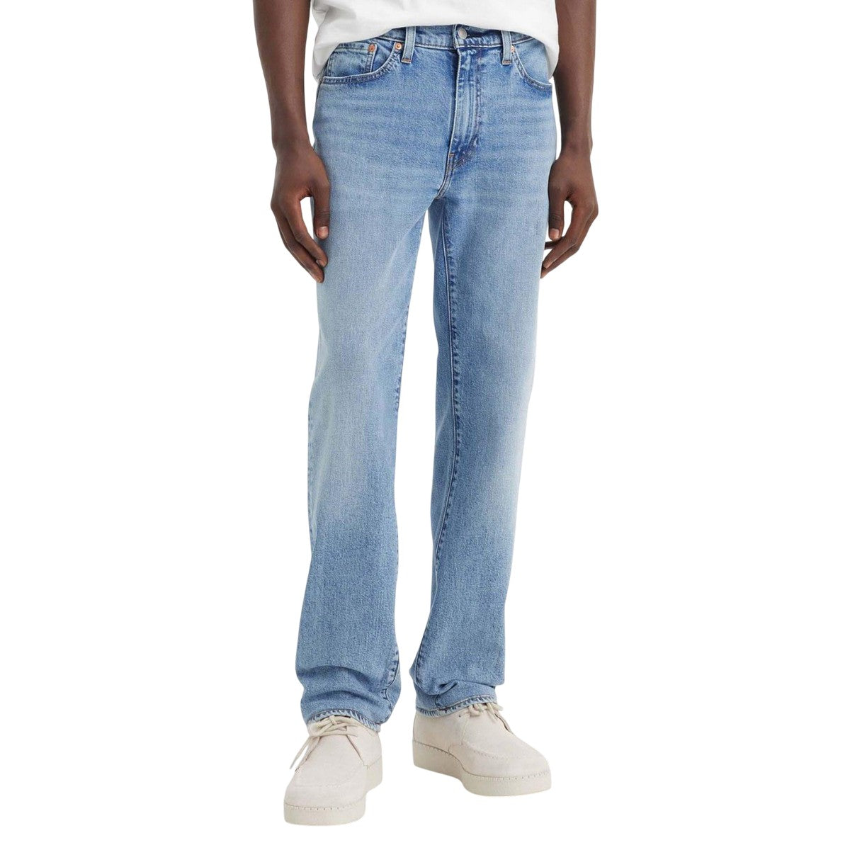 Blue - Pack Shot - Levis Mens 514 Left Alone Leather Patch Straight Leg Jeans