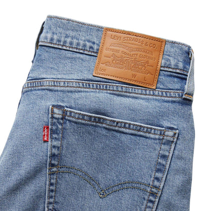 Blue - Lifestyle - Levis Mens 514 Left Alone Leather Patch Straight Leg Jeans
