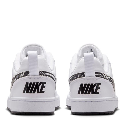 White - Lifestyle - Nike Childrens-Kids Court Borough 2 Leopard Print Shoes