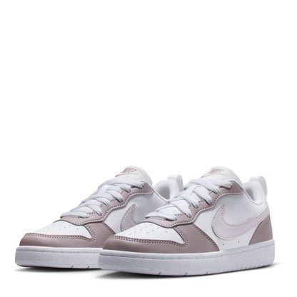 White-Plum-Fog - Side - Nike Childrens-Kids Court Borough 2 Leopard Print Shoes