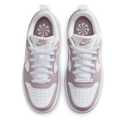 White-Plum-Fog - Pack Shot - Nike Childrens-Kids Court Borough 2 Leopard Print Shoes